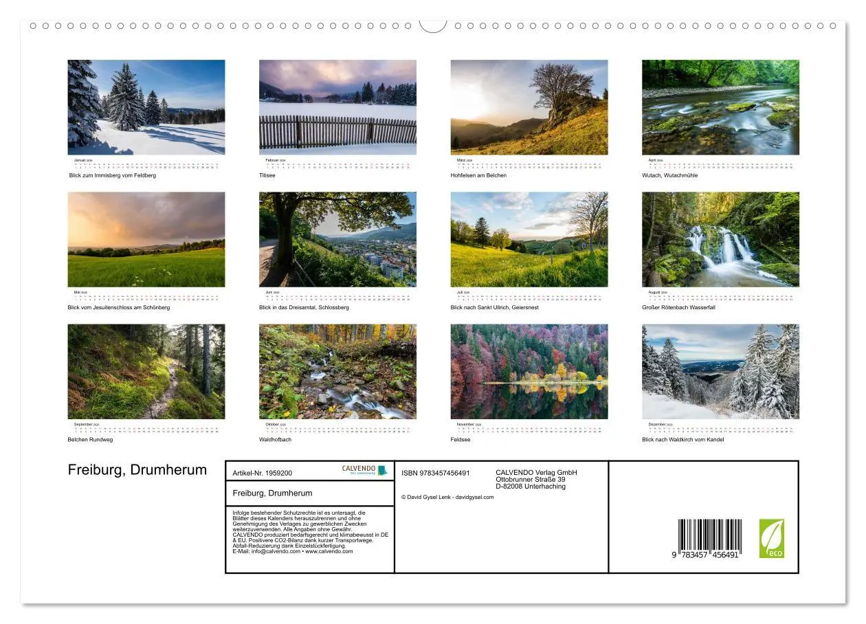 Bild: 9783457456491 | Freiburg, Drumherum (hochwertiger Premium Wandkalender 2026 DIN A2...
