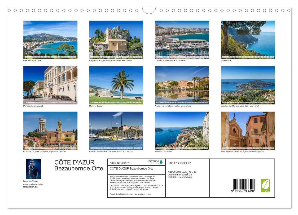 Bild: 9783457906491 | CÔTE D'AZUR Bezaubernde Orte (Wandkalender 2026 DIN A3 quer),...