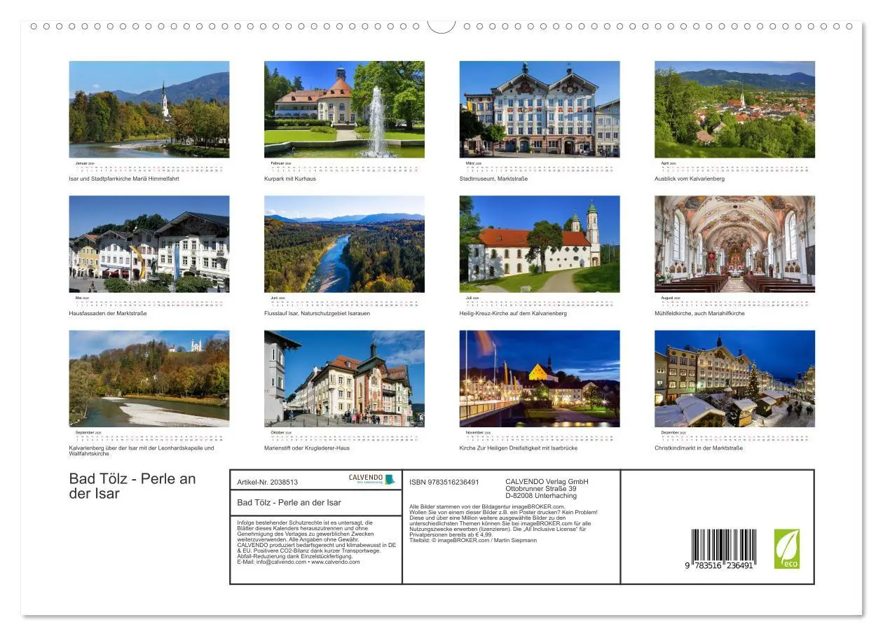 Bild: 9783516236491 | Bad Tölz - Perle an der Isar (hochwertiger Premium Wandkalender...