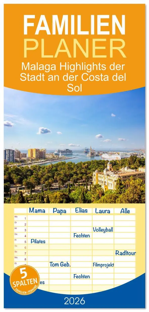 Cover: 9783516616491 | Familienplaner 2026 - Malaga Highlights der Stadt an der Costa del...