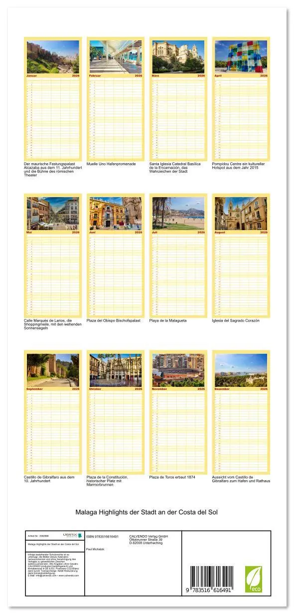 Bild: 9783516616491 | Familienplaner 2026 - Malaga Highlights der Stadt an der Costa del...