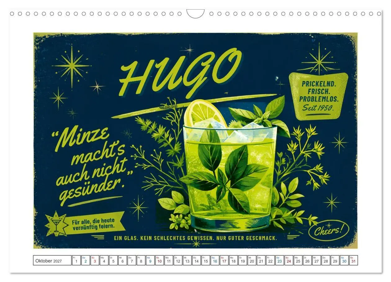 Bild: 9783594386491 | Vintage Cocktail Club (Wandkalender 2027 DIN A3 quer), CALVENDO...
