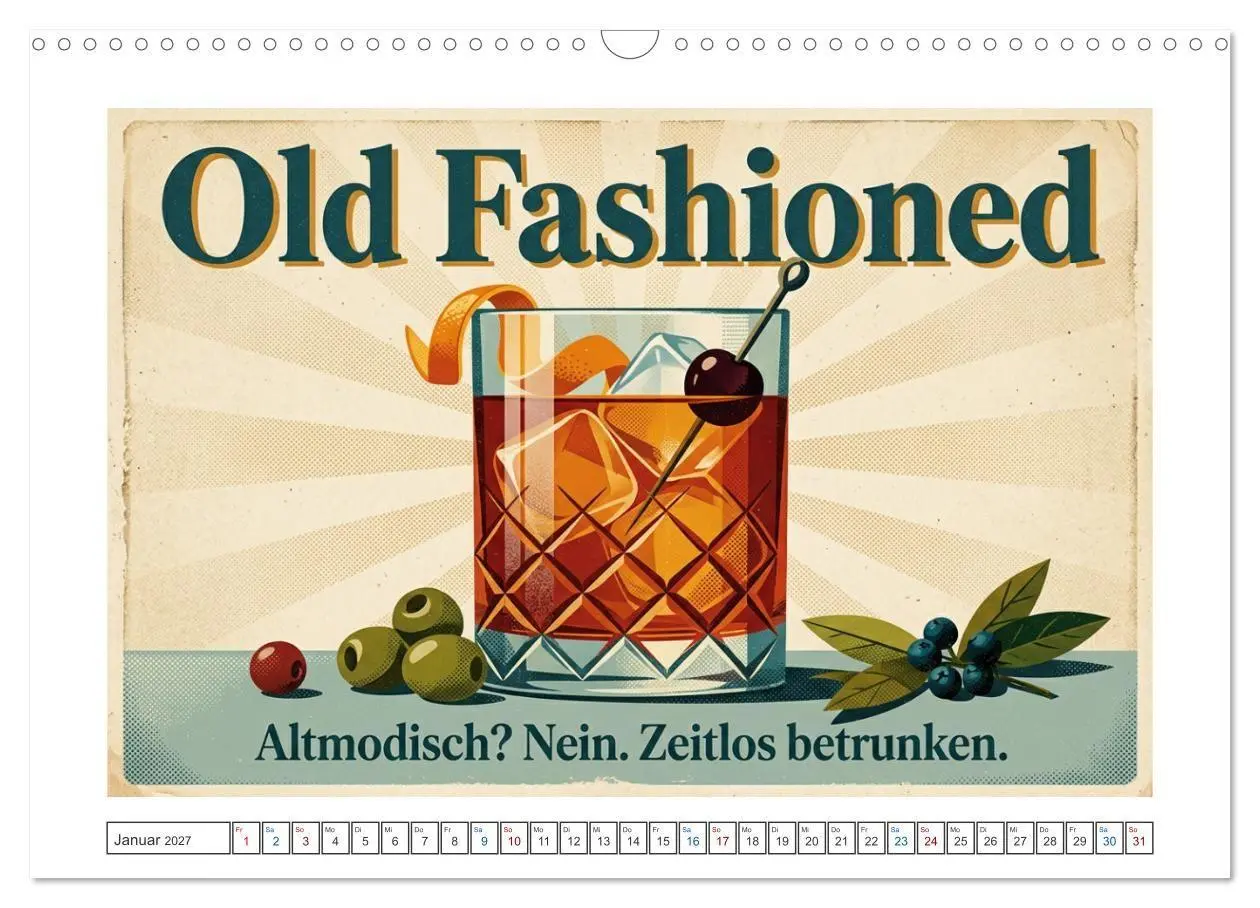 Bild: 9783594386491 | Vintage Cocktail Club (Wandkalender 2027 DIN A3 quer), CALVENDO...