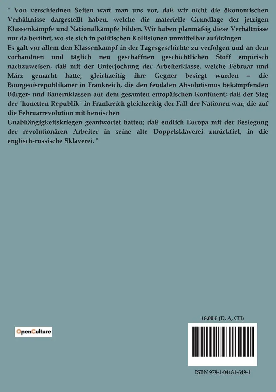 Rückseite: 9791041816491 | Lohnarbeit und Kapital | Karl Marx | Taschenbuch | 24 S. | Deutsch
