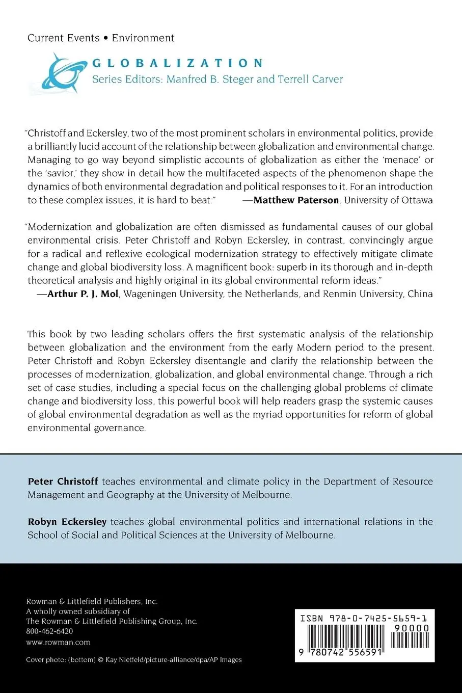 Rückseite: 9780742556591 | Globalization and the Environment | Peter Christoff (u. a.) | Buch