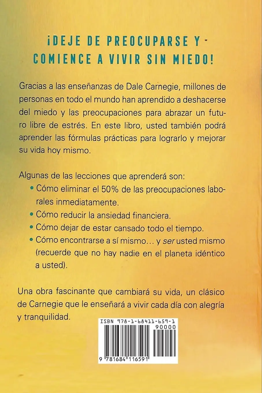 Rückseite: 9781684116591 | Como Suprimir Preocupaciones Y Disfrutar De La Vida | Dale Carnegie
