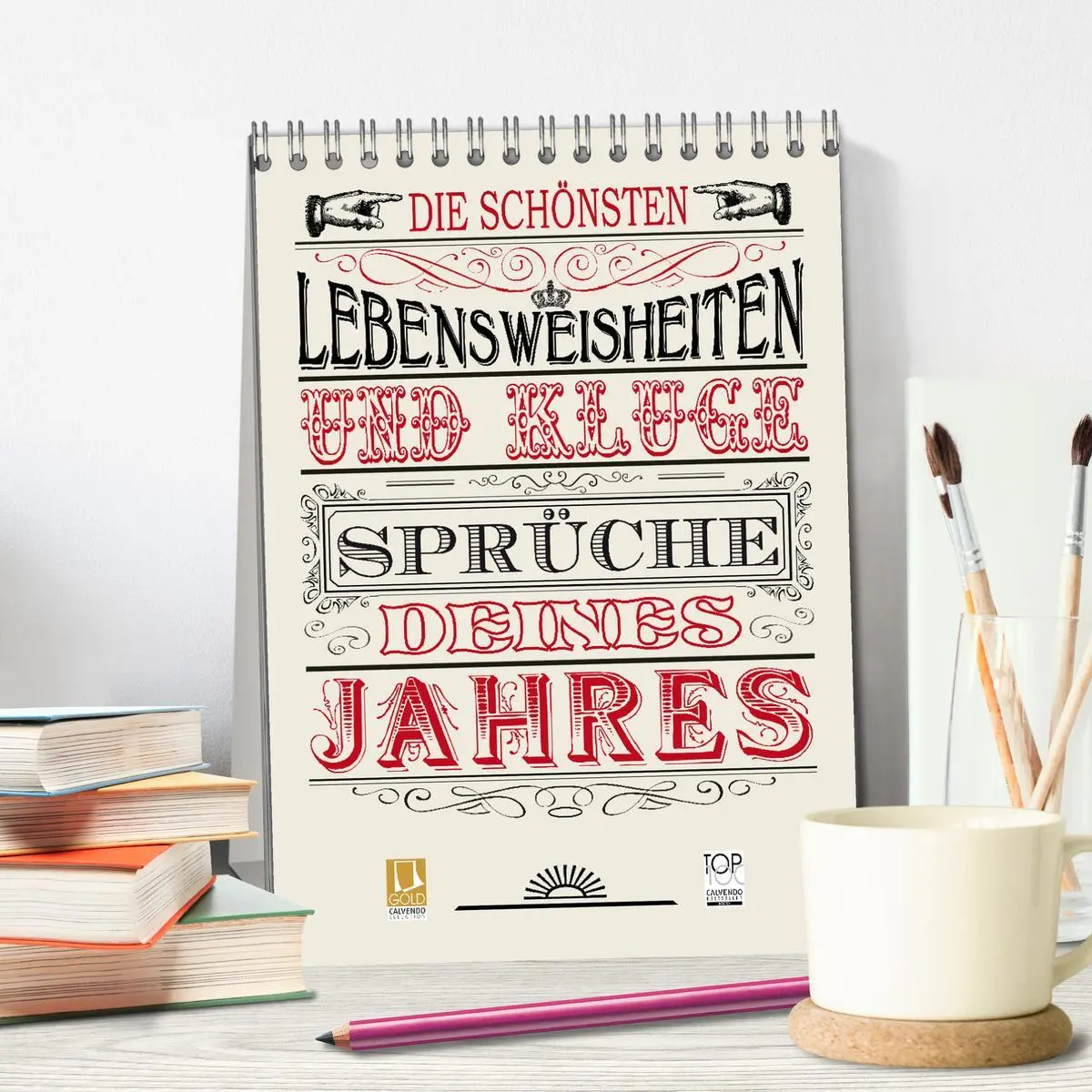 Bild: 9783516466591 | Die schönsten Lebensweisheiten Typo - Kalender (Tischkalender 2026...