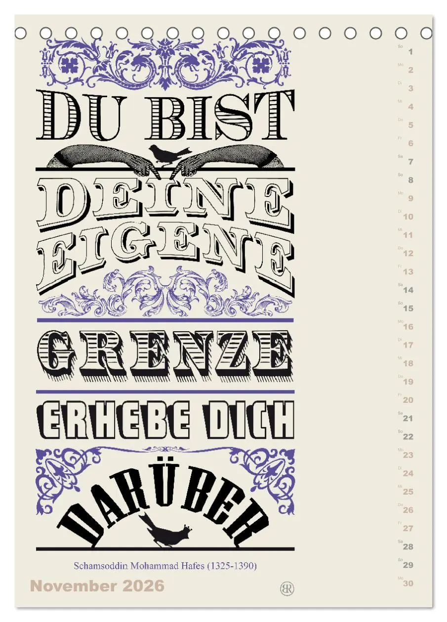Bild: 9783516466591 | Die schönsten Lebensweisheiten Typo - Kalender (Tischkalender 2026...