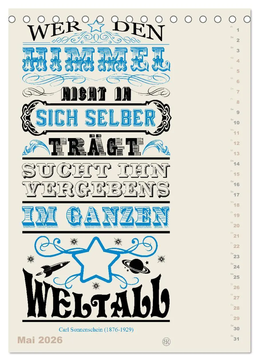 Bild: 9783516466591 | Die schönsten Lebensweisheiten Typo - Kalender (Tischkalender 2026...