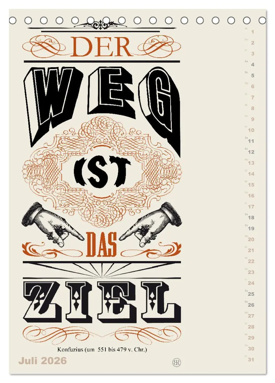 Bild: 9783516466591 | Die schönsten Lebensweisheiten Typo - Kalender (Tischkalender 2026...