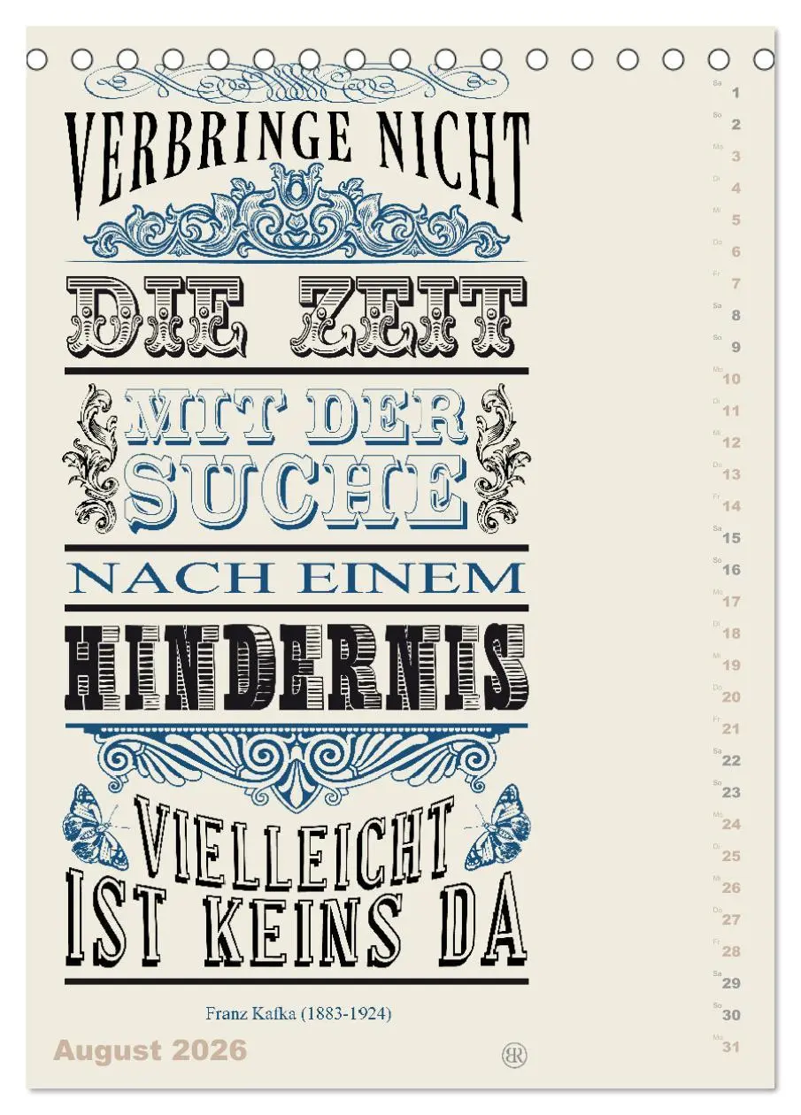 Bild: 9783516466591 | Die schönsten Lebensweisheiten Typo - Kalender (Tischkalender 2026...