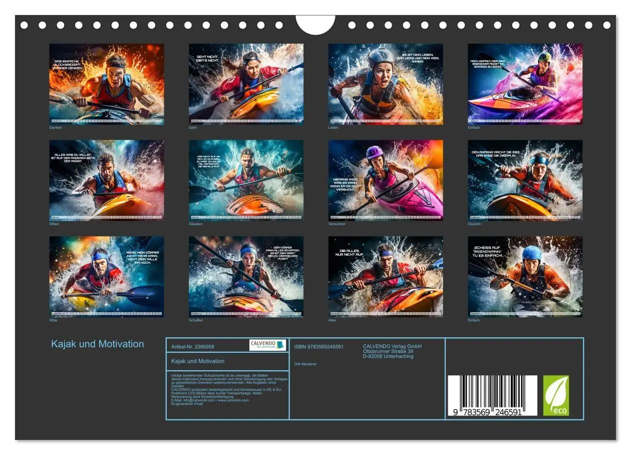 Bild: 9783569246591 | Kajak und Motivation (Wandkalender 2027 DIN A4 quer), CALVENDO...