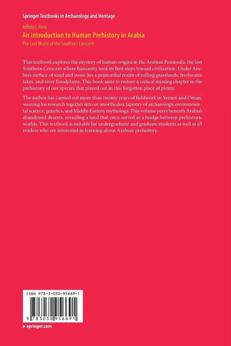 Rückseite: 9783030956691 | An Introduction to Human Prehistory in Arabia | Jeffrey I. Rose | Buch