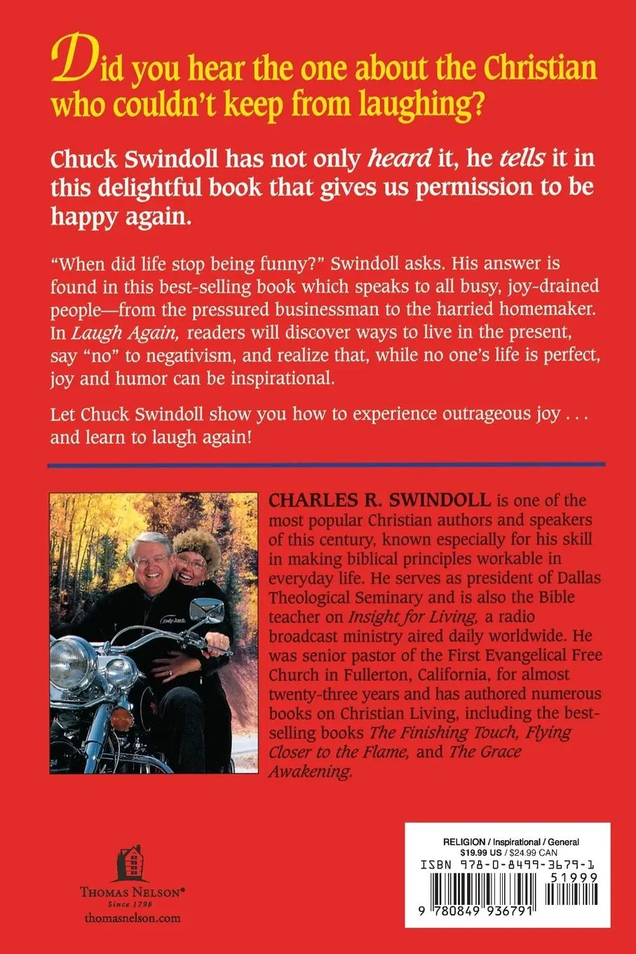 Rückseite: 9780849936791 | Laugh Again | Charles R. Swindoll | Taschenbuch | Englisch | 1995