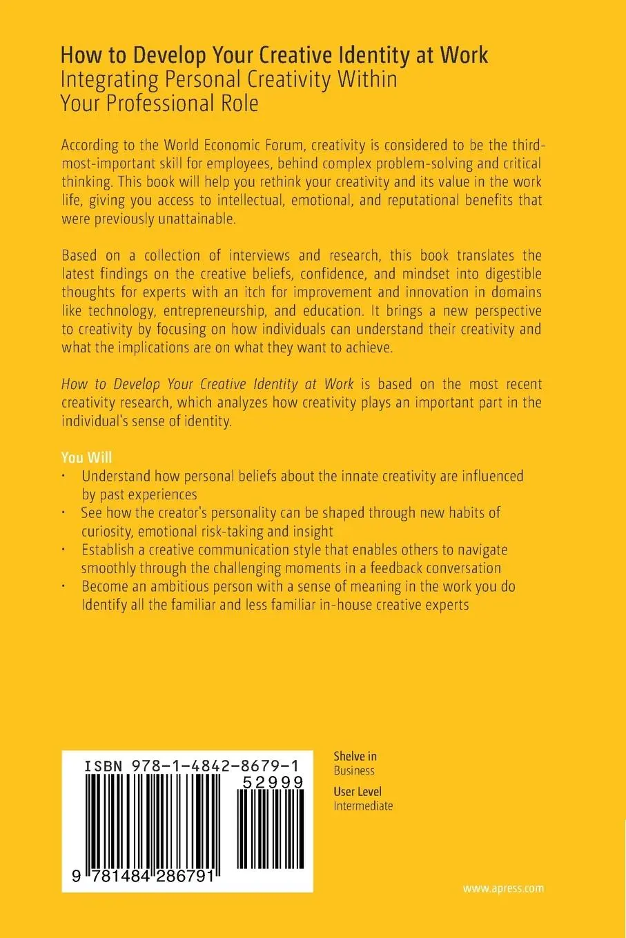 Rückseite: 9781484286791 | How to Develop Your Creative Identity at Work | Oana Velcu-Laitinen
