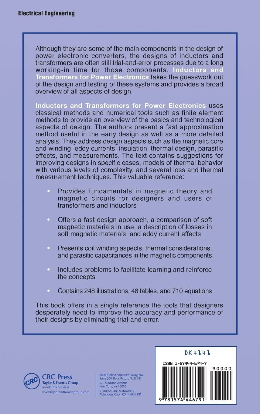 Rückseite: 9781574446791 | Inductors and Transformers for Power Electronics | Valchev (u. a.) Rückseite: 9781574446791 | Inductors and Transformers for Power Electronics | Valchev (u. a.)