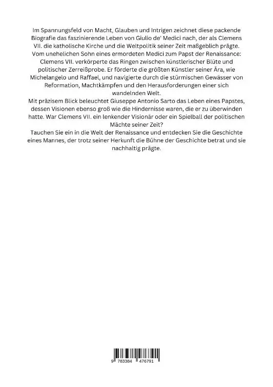Rückseite: 9783384476791 | Papst Clemens VII.: Visionär oder Getriebener? | Sarto | Taschenbuch