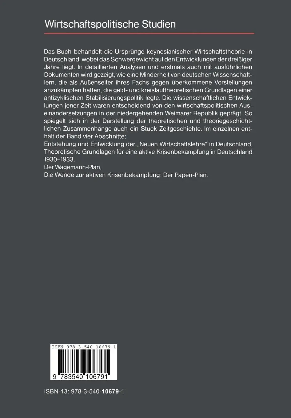 Rückseite: 9783540106791 | Der Keynesianismus | G. Bombach (u. a.) | Taschenbuch | xii | Deutsch