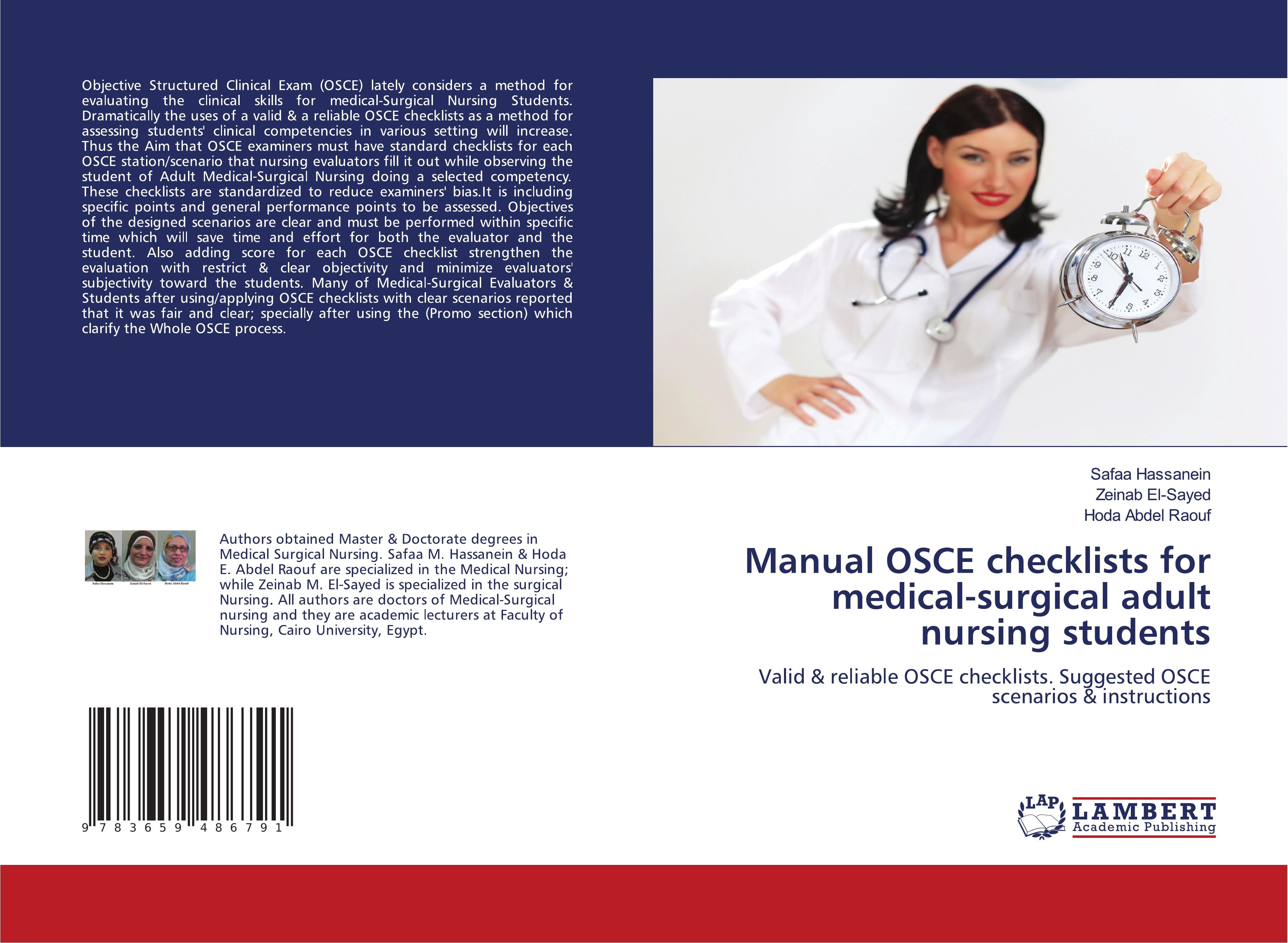 Manual OSCE checklists for medical-surgical adult nursing students | Valid & reliable OSCE checklists. Suggested OSCE scenarios & instructions | Safaa Hassanein (u. a.) | Taschenbuch | Paperback - Hassanein, Safaa