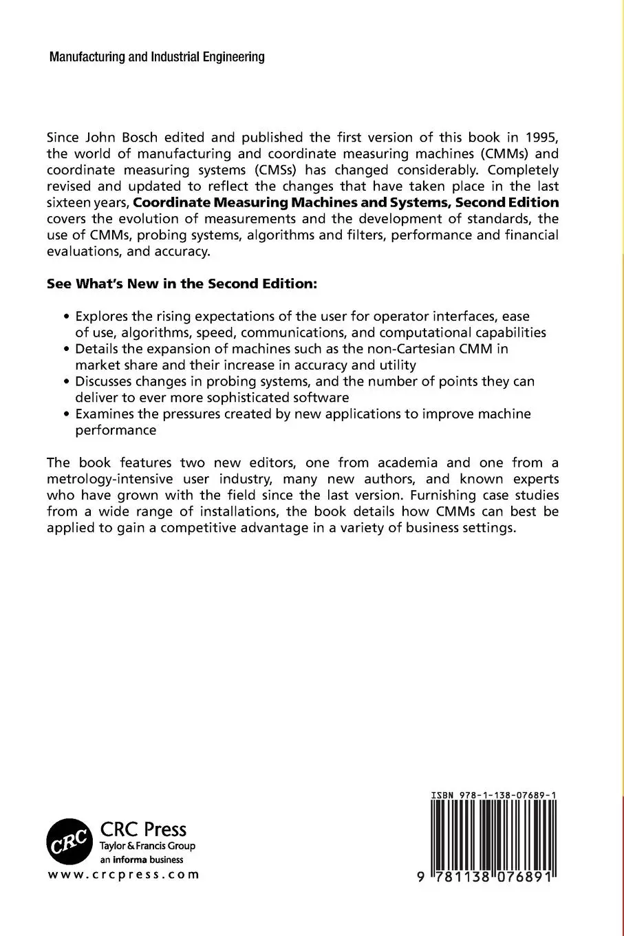 Rückseite: 9781138076891 | Coordinate Measuring Machines and Systems | Robert J. Hocken (u. a.)