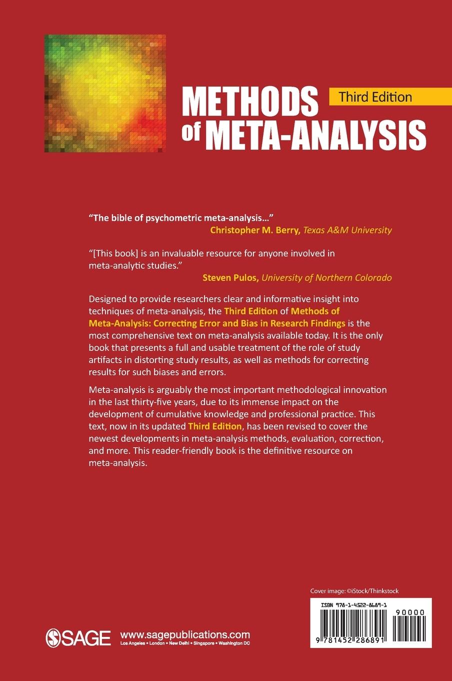 Rückseite: 9781452286891 | Methods of Meta-Analysis | Frank L. Schmidt (u. a.) | Buch | Englisch