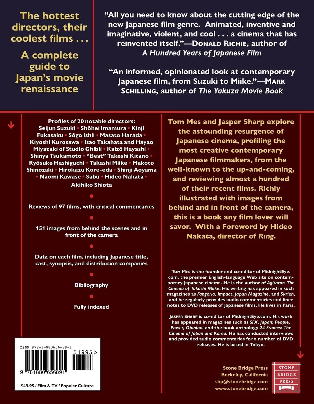 Rückseite: 9781880656891 | The Midnight Eye Guide to New Japanese Film | Tom Mes (u. a.) | Buch