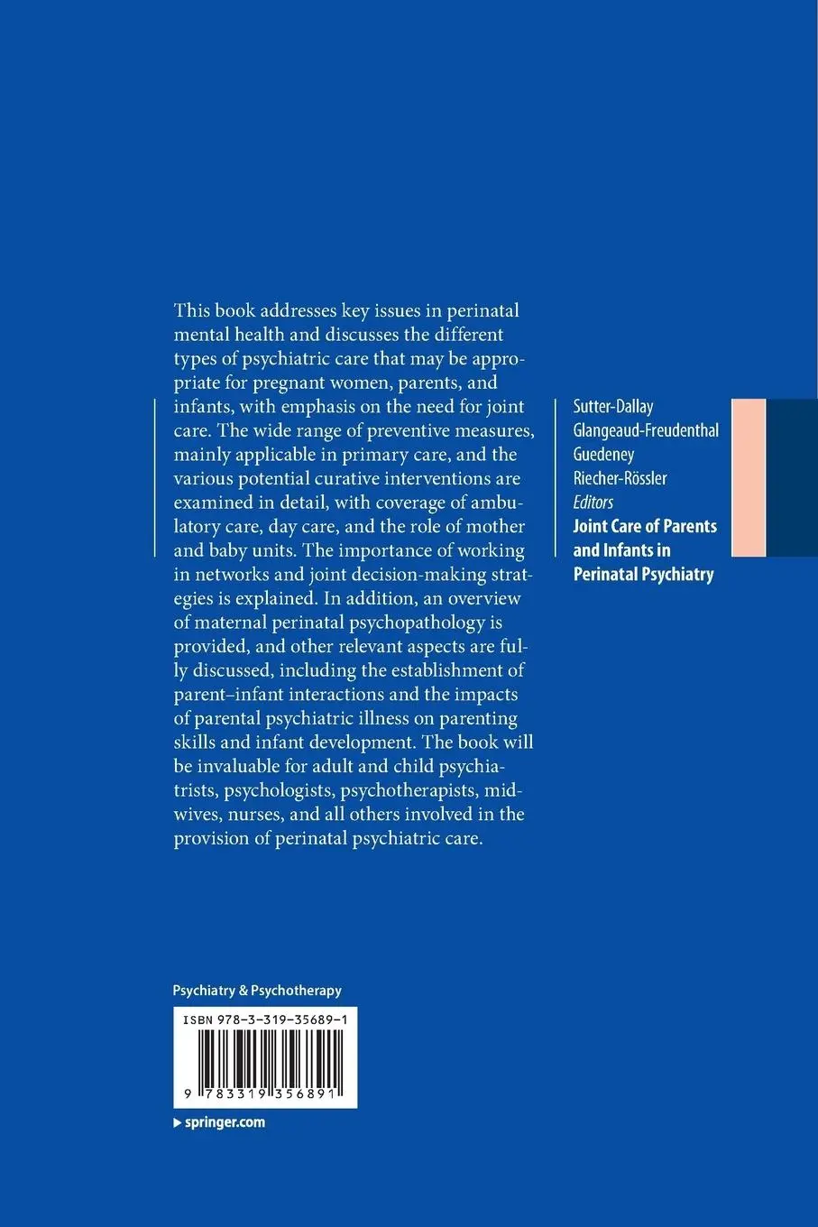 Rückseite: 9783319356891 | Joint Care of Parents and Infants in Perinatal Psychiatry | Buch
