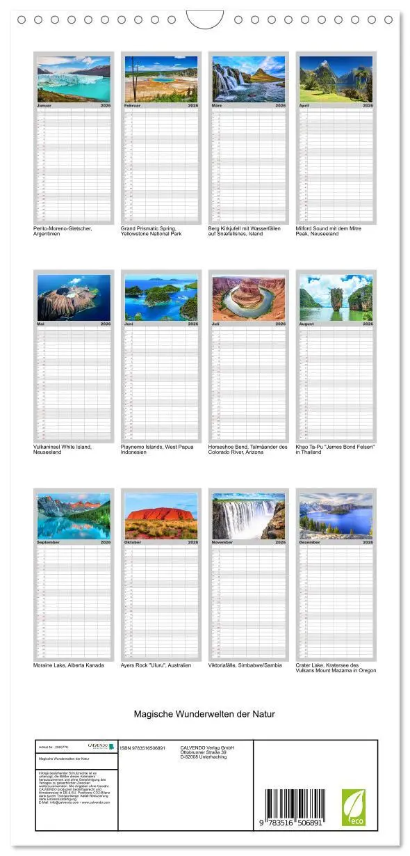 Bild: 9783516506891 | Familienplaner 2026 - Magische Wunderwelten der Natur mit 5 Spalten...