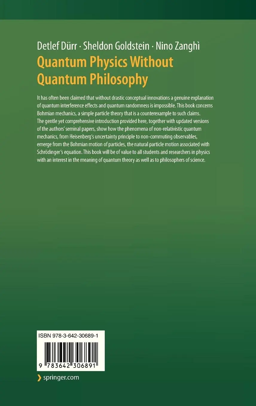 Rückseite: 9783642306891 | Quantum Physics Without Quantum Philosophy | Detlef Dürr (u. a.)