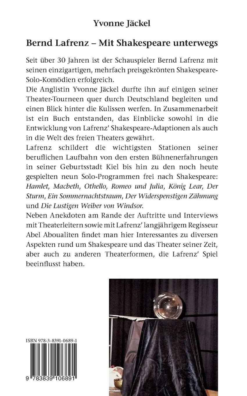 Rückseite: 9783839106891 | Bernd Lafrenz - Mit Shakespeare unterwegs | Yvonne Jäckel | Buch