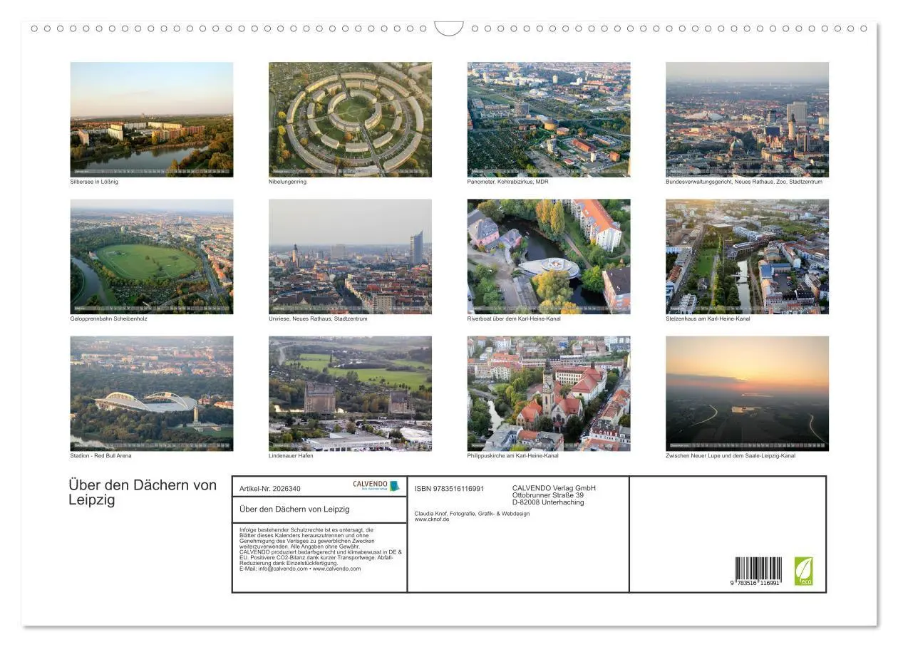 Bild: 9783516116991 | Über den Dächern von Leipzig (Wandkalender 2026 DIN A2 quer),...