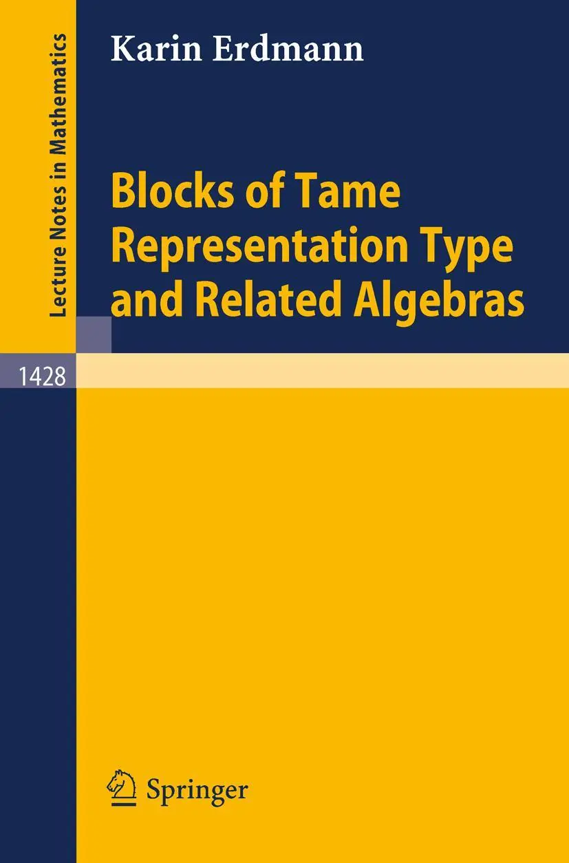 Cover: 9783540527091 | Blocks of Tame Representation Type and Related Algebras | K. Erdmann