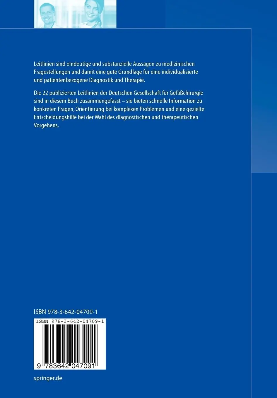Rückseite: 9783642047091 | Leitlinien zu Diagnostik und Therapie in der Gefäßchirurgie | Buch