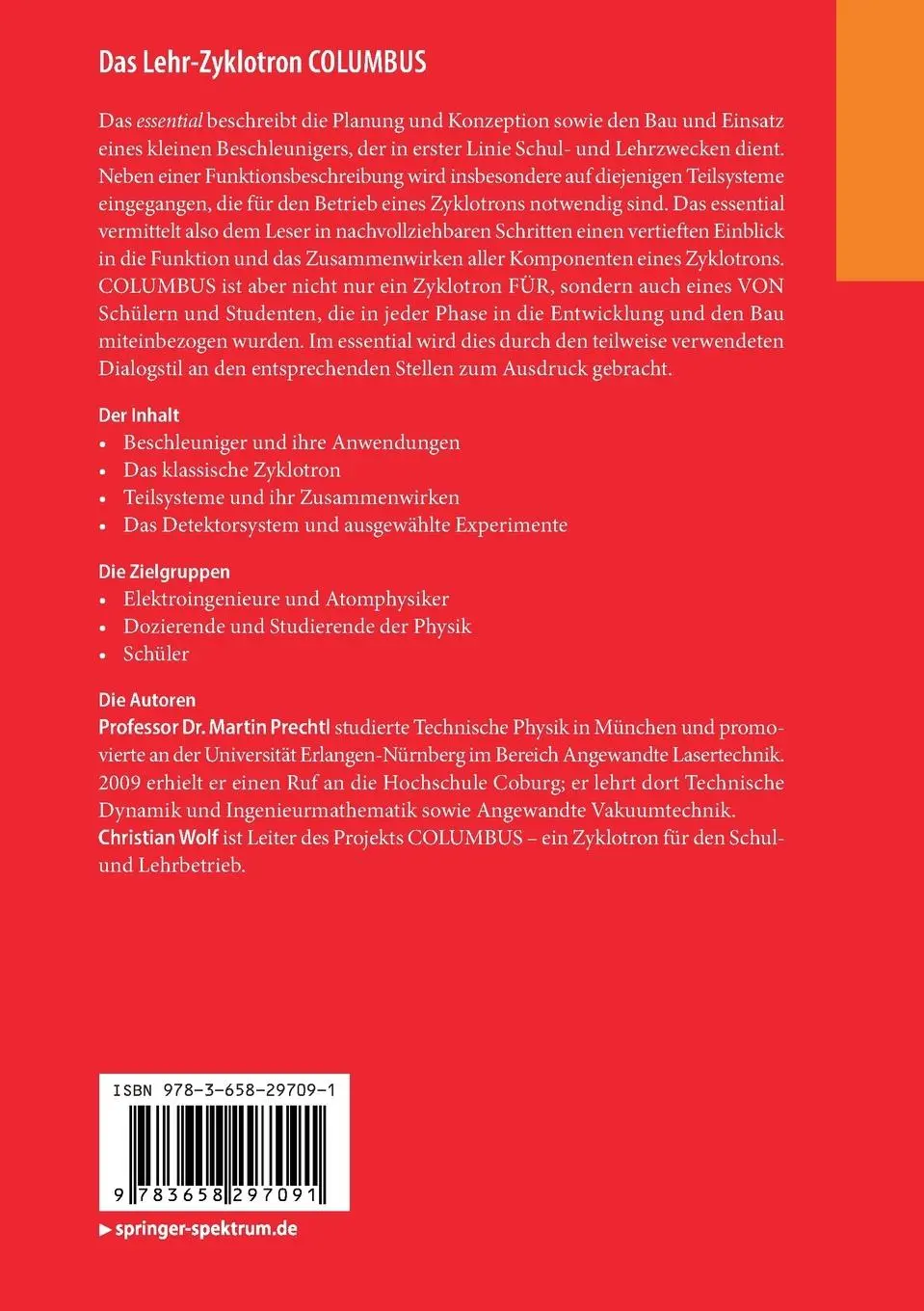 Rückseite: 9783658297091 | Das Lehr-Zyklotron COLUMBUS | Christian Wolf (u. a.) | Taschenbuch