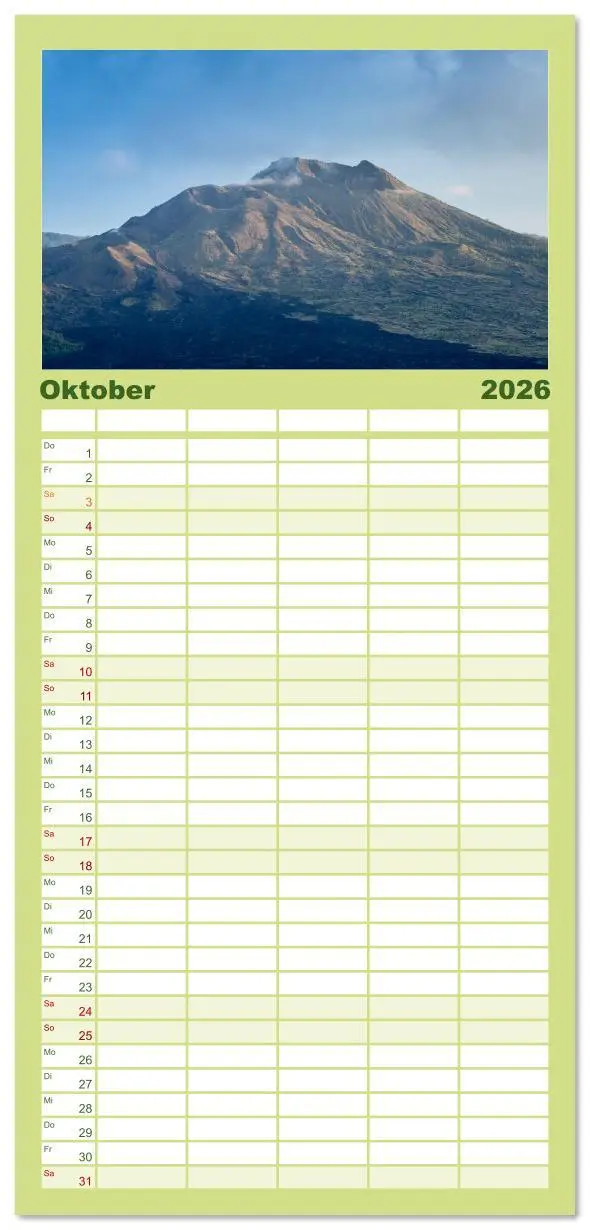 Bild: 9783516617191 | Familienplaner 2026 - Bali - Momente einer Reise mit 5 Spalten...