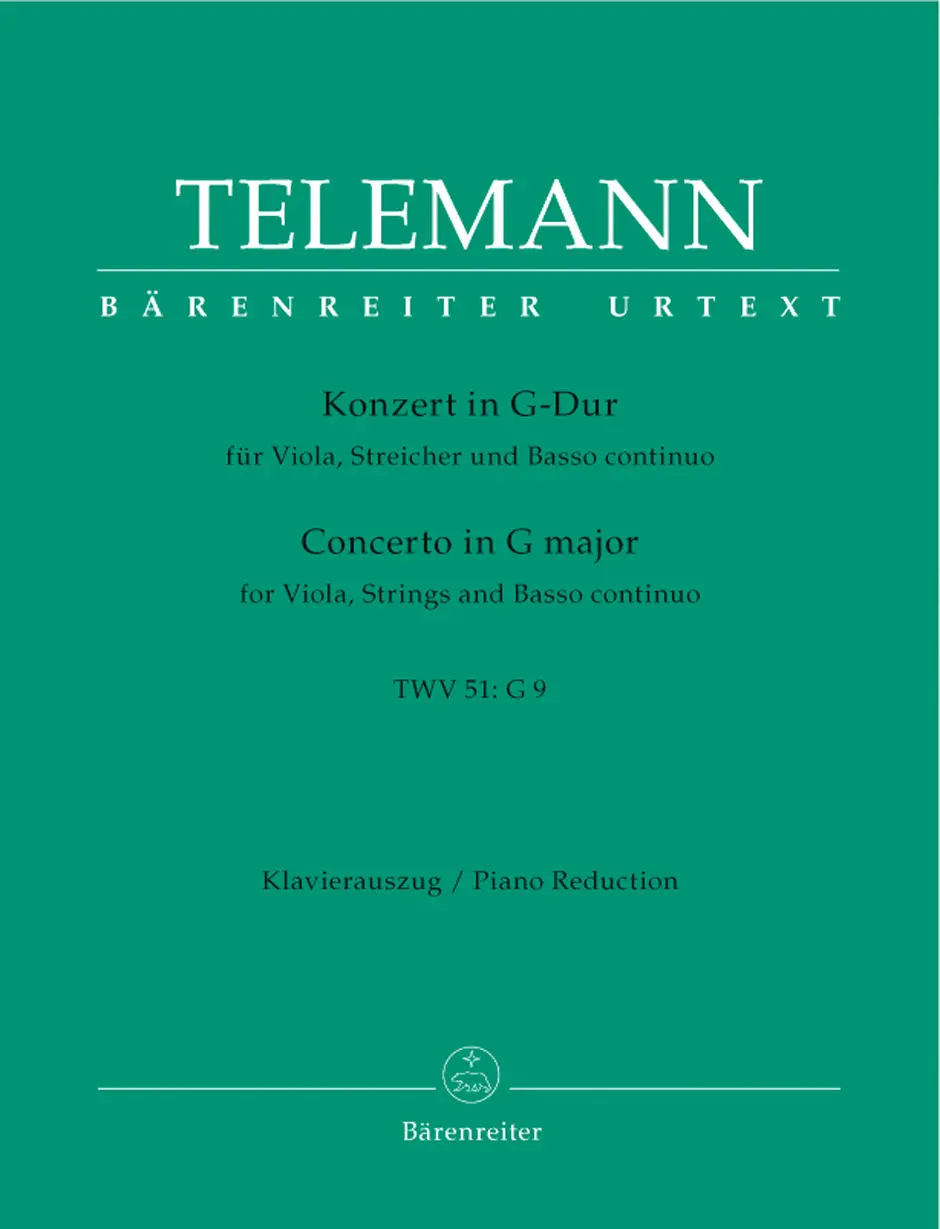 Cover: 9790006507191 | Concerto in G major TWV 51 | Urtext | Georg Philipp Telemann | Buch