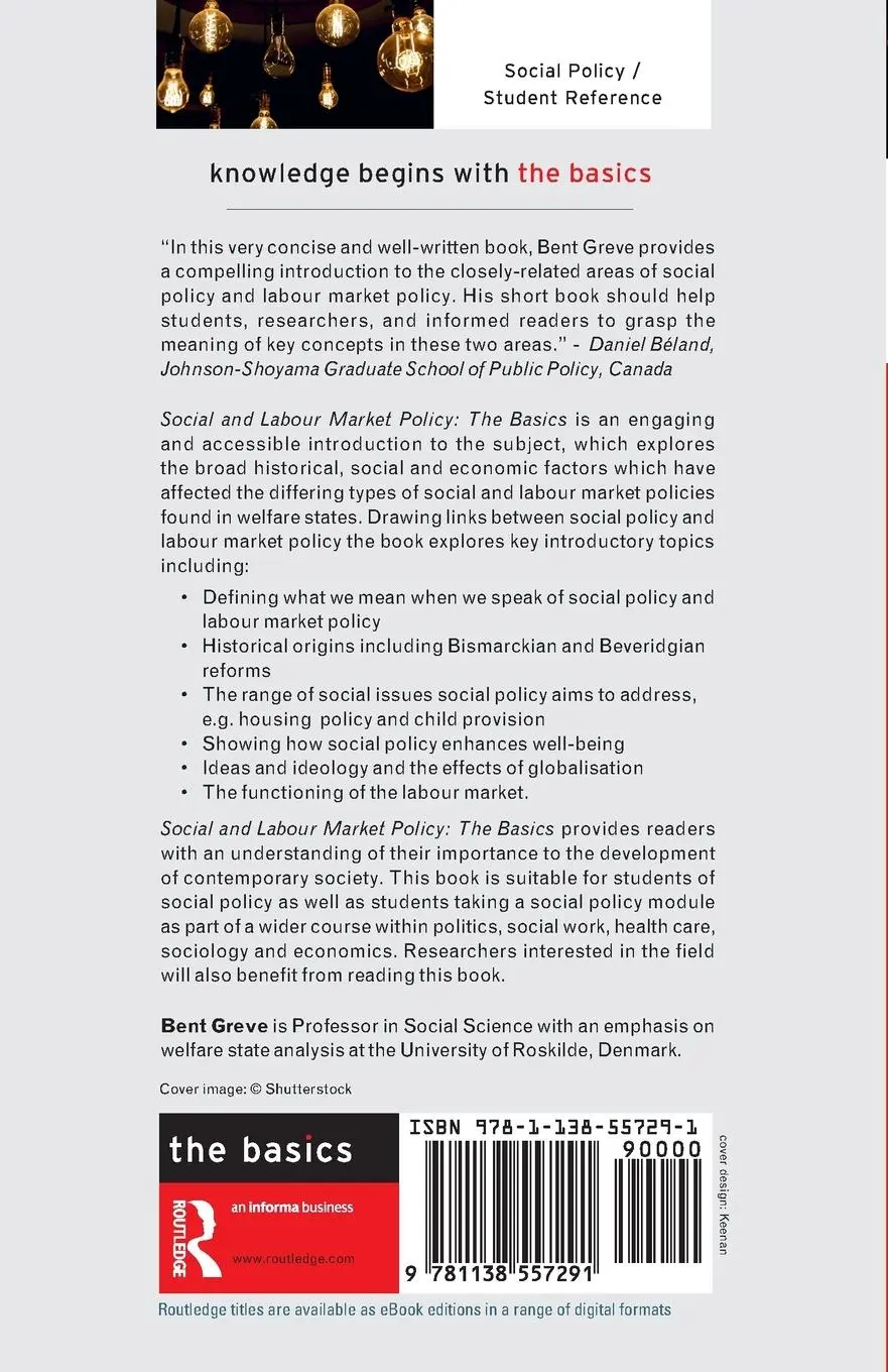 Rückseite: 9781138557291 | Social and Labour Market Policy | The Basics | Bent Greve | Buch
