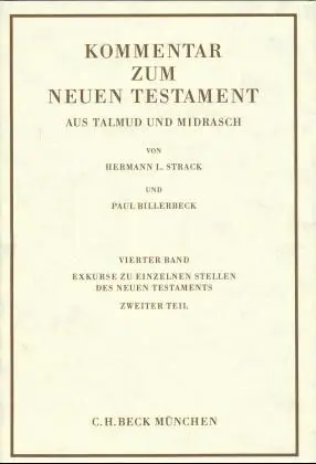 Cover: 9783406027291 | Kommentar zum Neuen Testament aus Talmud und Midrasch Bd. 4:...