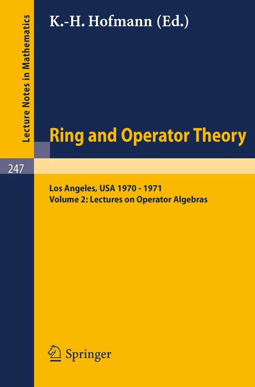 Cover: 9783540057291 | Tulane University Ring and Operator Theory Year, 1970-1971 | Hofmann