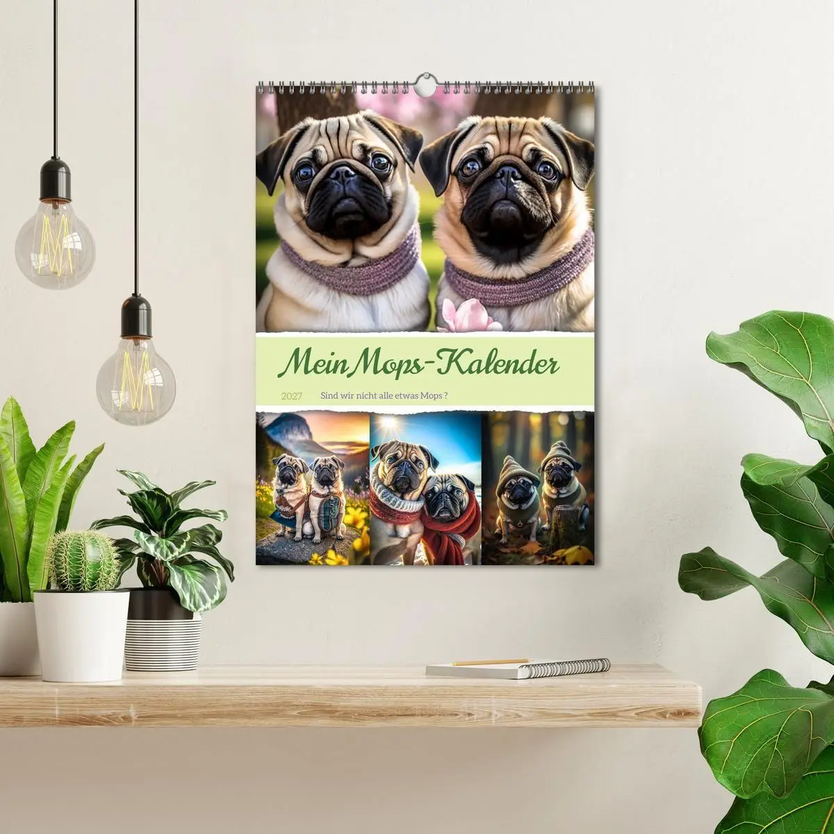 Bild: 9783569317291 | Mein Mops-Kalender (Wandkalender 2027 DIN A3 hoch), CALVENDO...