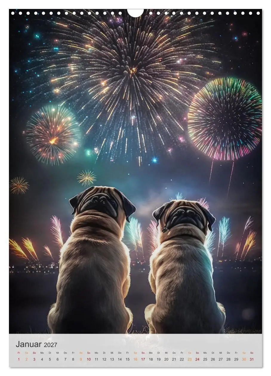 Bild: 9783569317291 | Mein Mops-Kalender (Wandkalender 2027 DIN A3 hoch), CALVENDO...