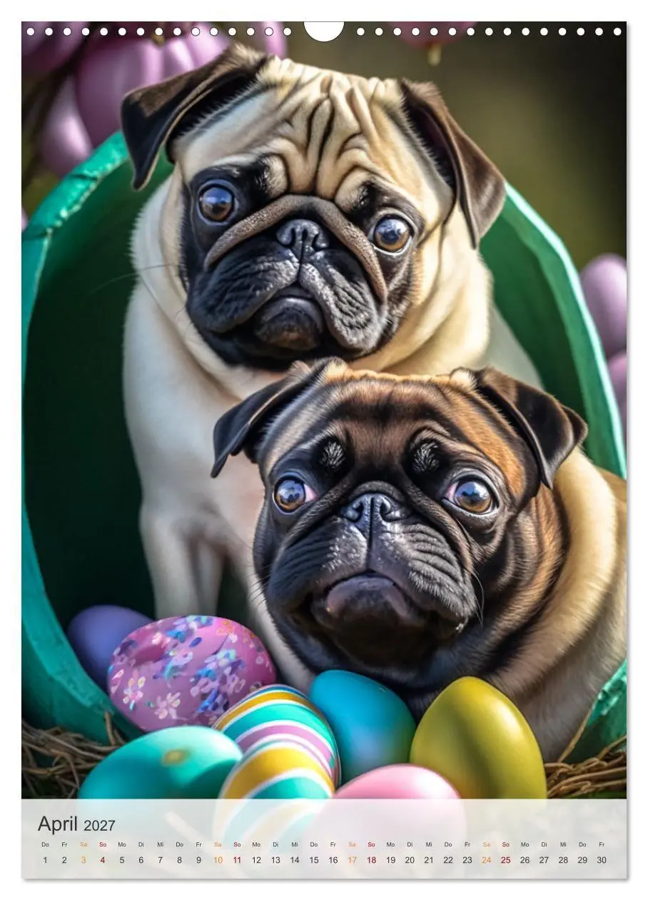 Bild: 9783569317291 | Mein Mops-Kalender (Wandkalender 2027 DIN A3 hoch), CALVENDO...