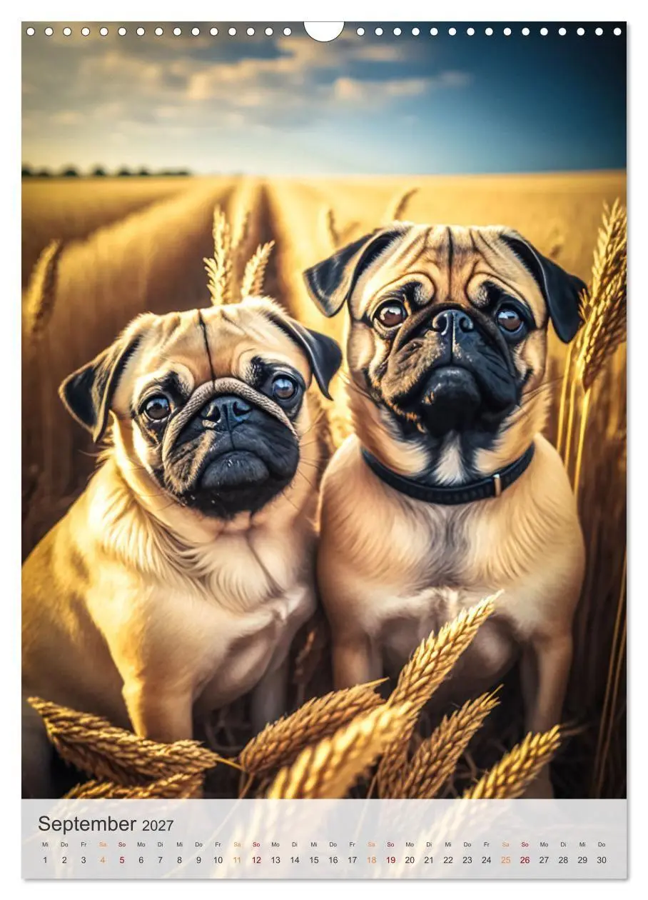 Bild: 9783569317291 | Mein Mops-Kalender (Wandkalender 2027 DIN A3 hoch), CALVENDO...