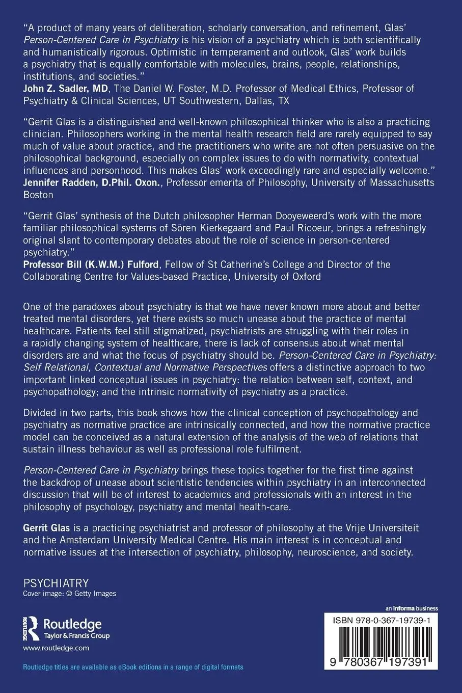 Rückseite: 9780367197391 | Person-Centred Care in Psychiatry | Gerrit Glas | Taschenbuch | 2019