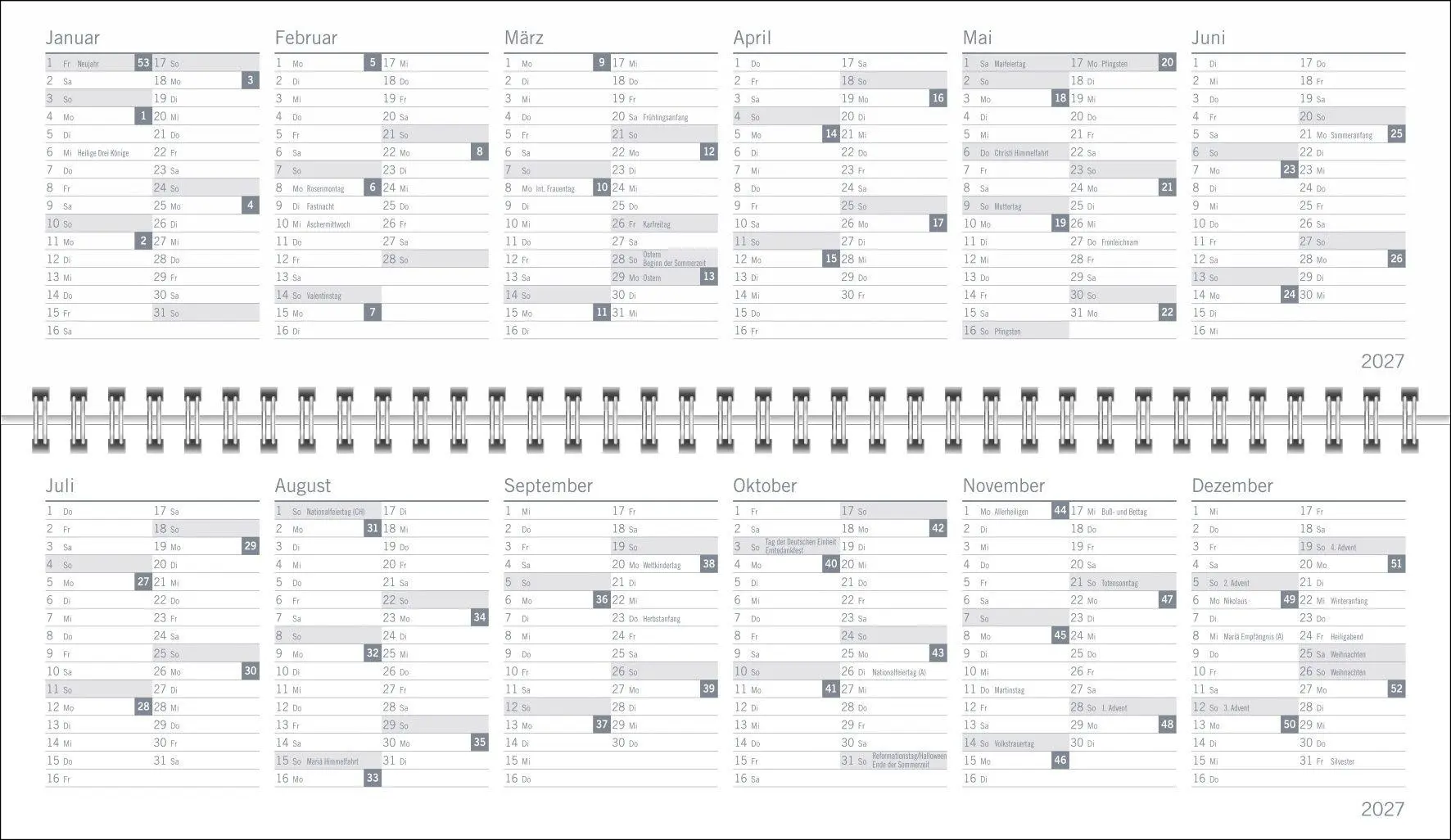Bild: 9783756417391 | times&amp;more Grün Wochenquerplaner 2027 | Heye | Kalender | 64 S. | 2027