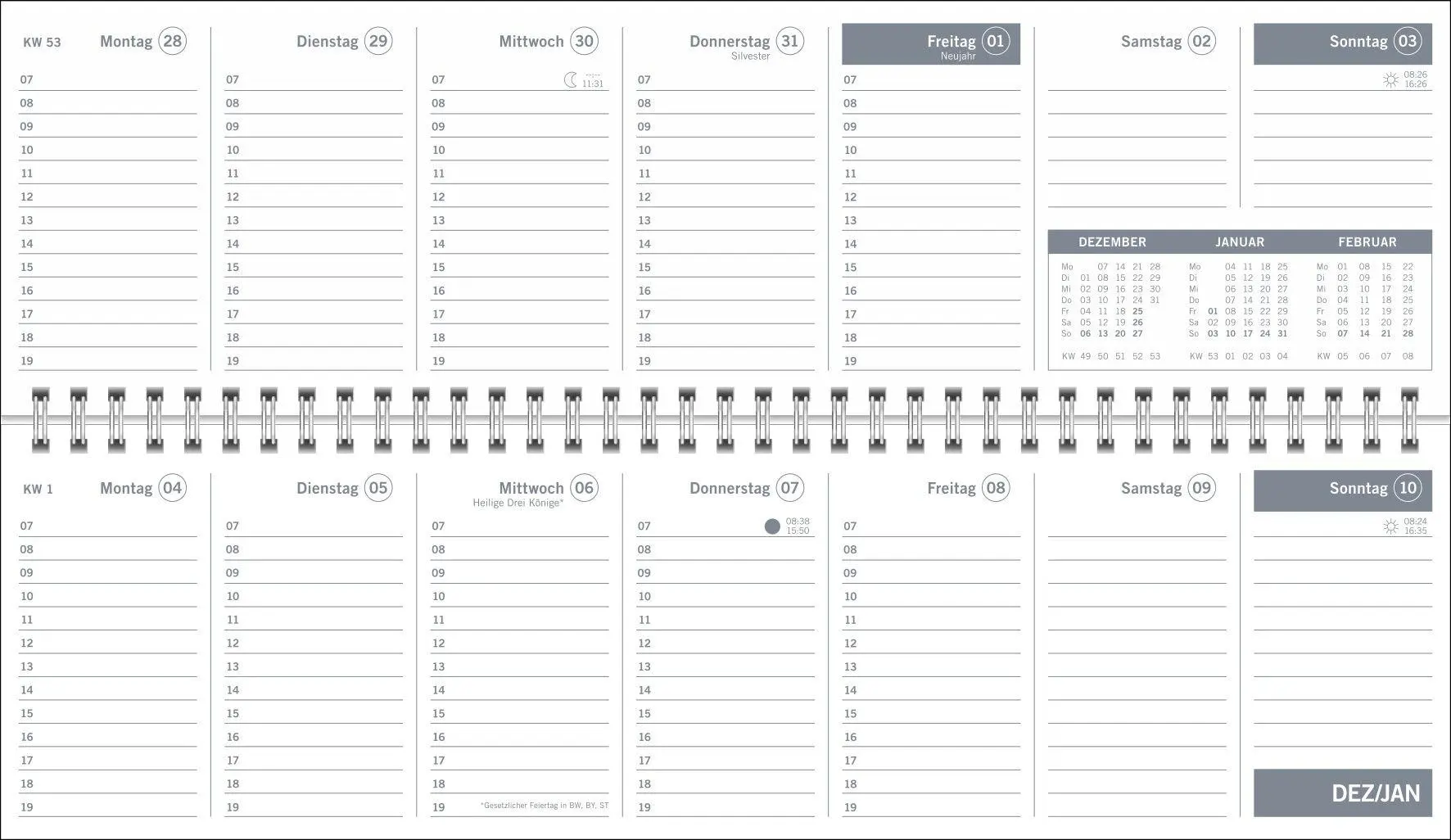 Bild: 9783756417391 | times&amp;more Grün Wochenquerplaner 2027 | Heye | Kalender | 64 S. | 2027
