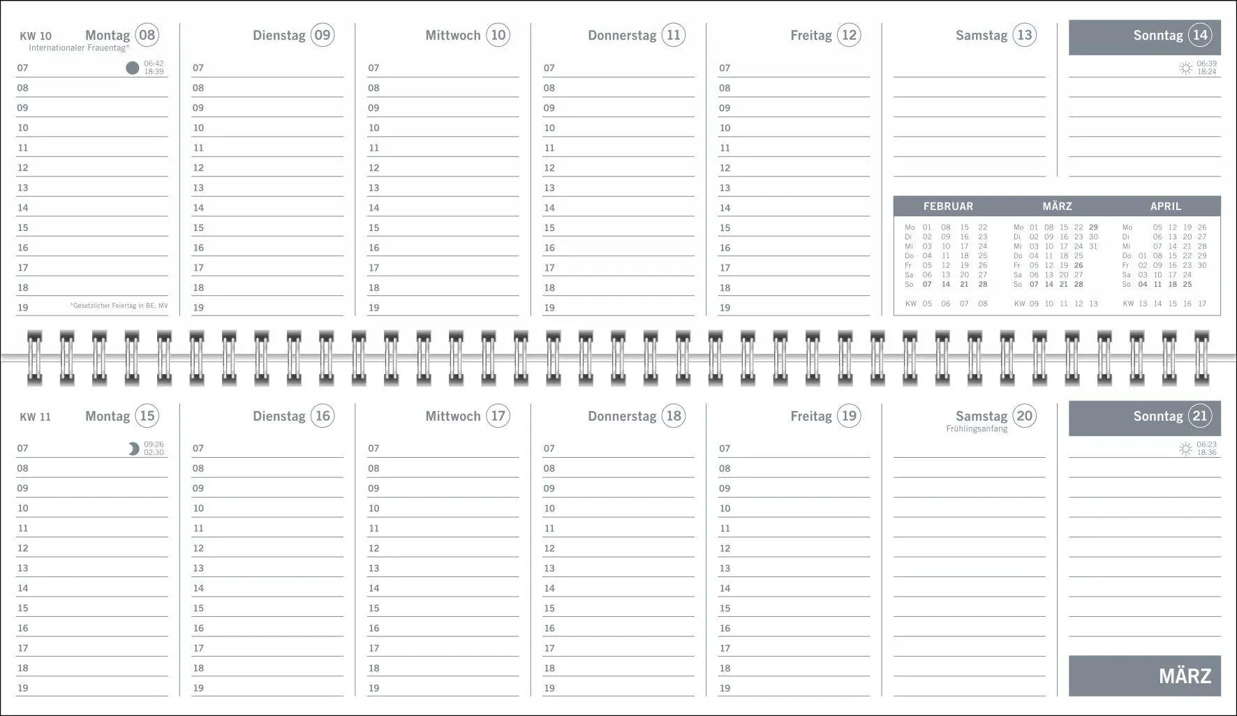 Bild: 9783756417391 | times&amp;more Grün Wochenquerplaner 2027 | Heye | Kalender | 64 S. | 2027