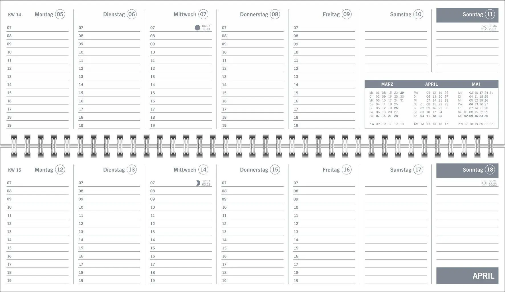 Bild: 9783756417391 | times&amp;more Grün Wochenquerplaner 2027 | Heye | Kalender | 64 S. | 2027