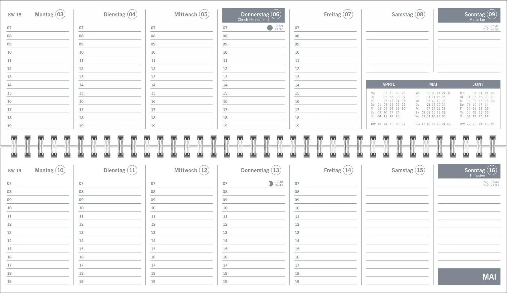 Bild: 9783756417391 | times&amp;more Grün Wochenquerplaner 2027 | Heye | Kalender | 64 S. | 2027