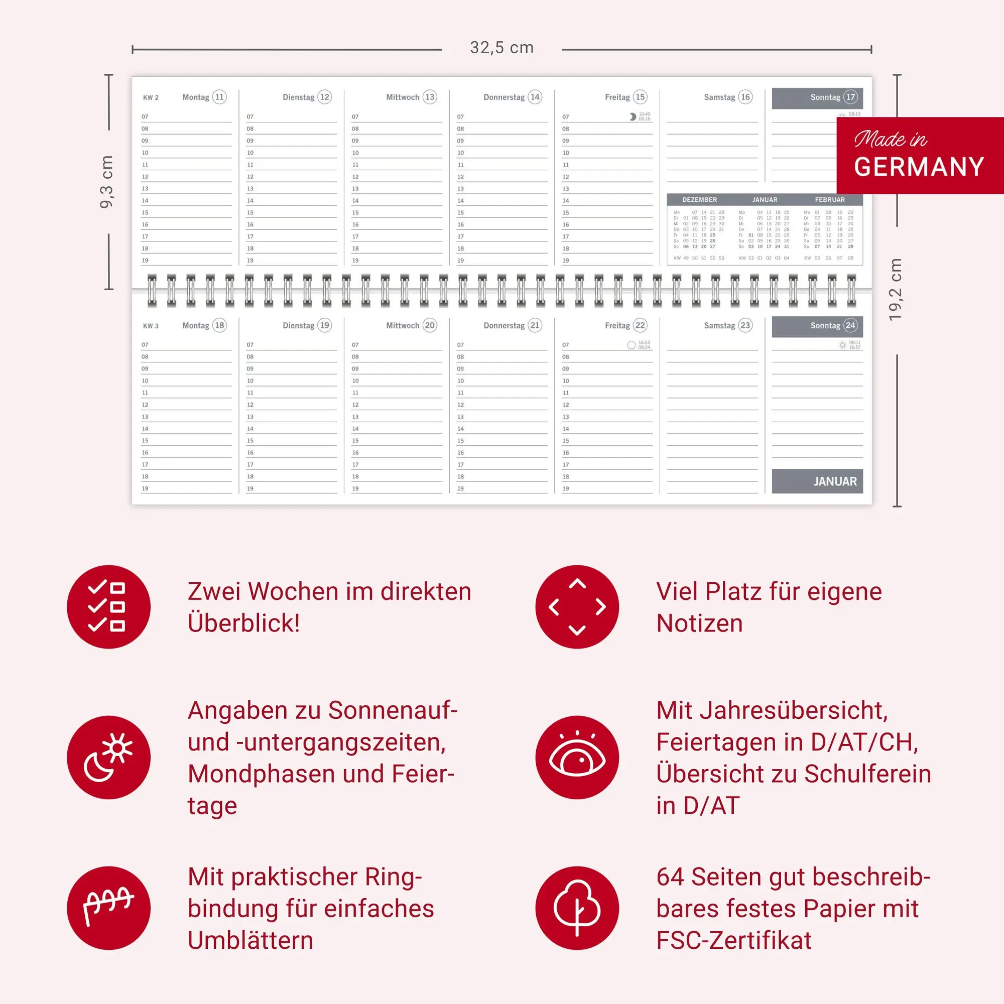 Bild: 9783756417391 | times&amp;more Grün Wochenquerplaner 2027 | Heye | Kalender | 64 S. | 2027
